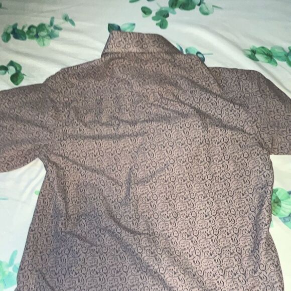 Silver Stone Modern Fit Men's Dress Shirt Medium Pink & Black Button-Up Collared - Picture 7 of 9